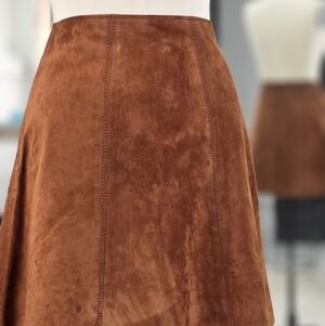 Vintage Suede Flare Mini Skirt